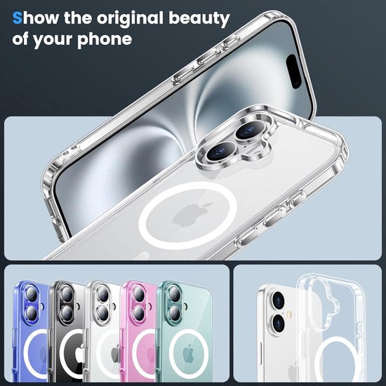 iPhone 16 Plus Hoesjes – Transparante Backcover – Schokbestendig – MagSafe Compatibel-Ilumina Benelux