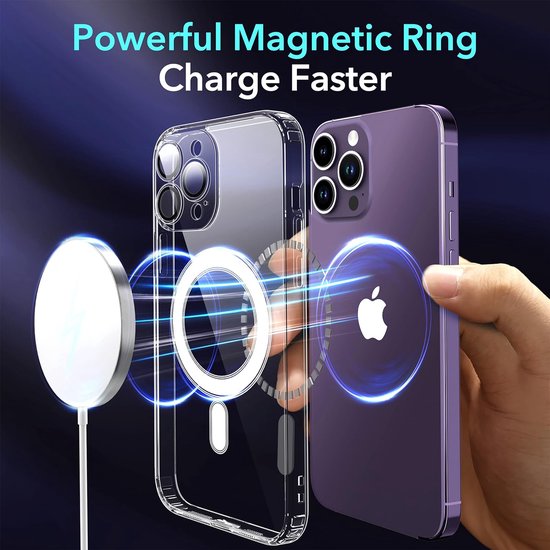 iPhone 13 Pro Max Hoesjes – Magnetische Backcover – MagSafe Compatibel – Camera Lens Protector – Schokbestendig – Zwart-Ilumina Benelux