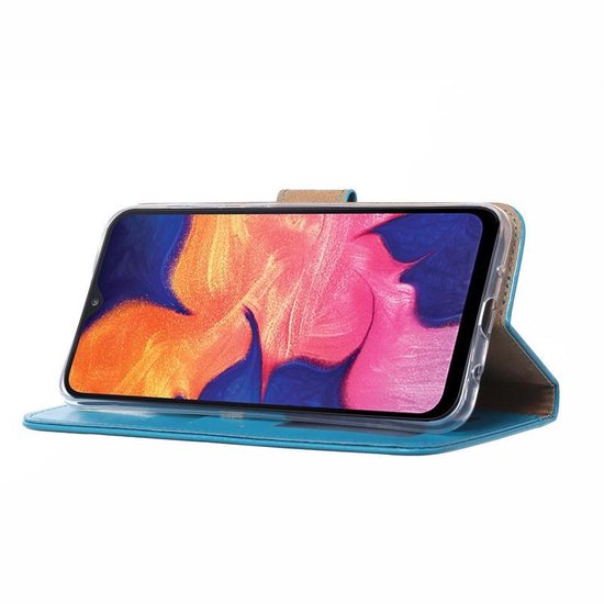 Samsung Galaxy A10 Hoesjes – Portemonnee Hoes – Pasjeshouder – 2x Gehard Glas Screenprotector – Turquoise-Ilumina Benelux