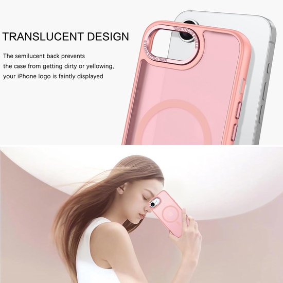 iPhone 16E Hoesjes – Matte Backcover – MagSafe Compatibel – Schokbestendig – Roze-Ilumina Benelux
