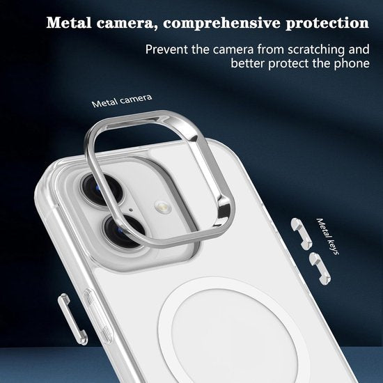 iPhone 16 Plus Hoesjes – Magnetische Backcover – MagSafe Compatibel – Slank & Schokbestendig – Wit-Ilumina Benelux