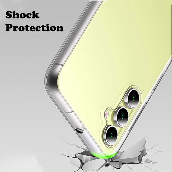 Samsung Galaxy A25 Hoesjes – Transparante Siliconen Backcover – Screenprotector Gehard Glas – Camera Lens Protector – Transparant