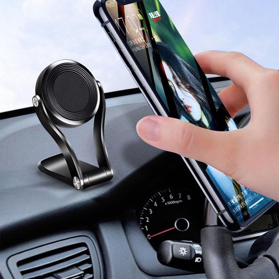 Telefoonhouder auto – Magnetisch Dashboard & Voorruit – 360° draaibaar – Sterke kleeflaag – Geschikt voor iPhone/Samsung/Huawei – Zwart-Ilumina Benelux