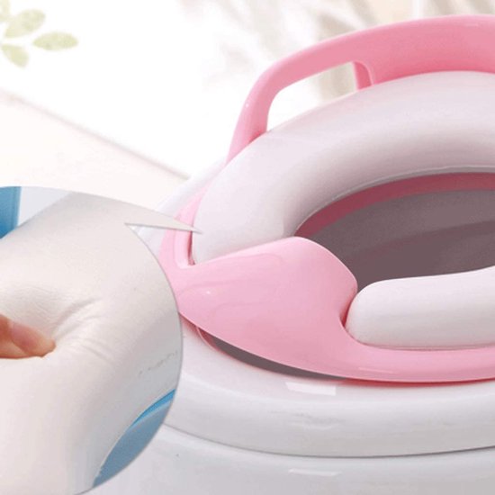 Toiletverkleiner met handvaten – Kinder toiletzitje – Zachte zitting – Antislip & hygiënisch – Roze-Toiletverkleiner-Ilumina Benelux