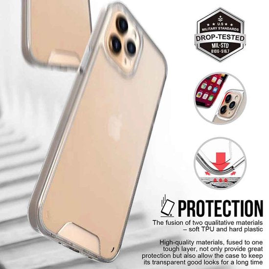 iPhone 12 Pro Hoesjes – Transparante TPU Siliconen Bumper – Military Grade – Schokbestendig – Crystal Clear-Ilumina Benelux
