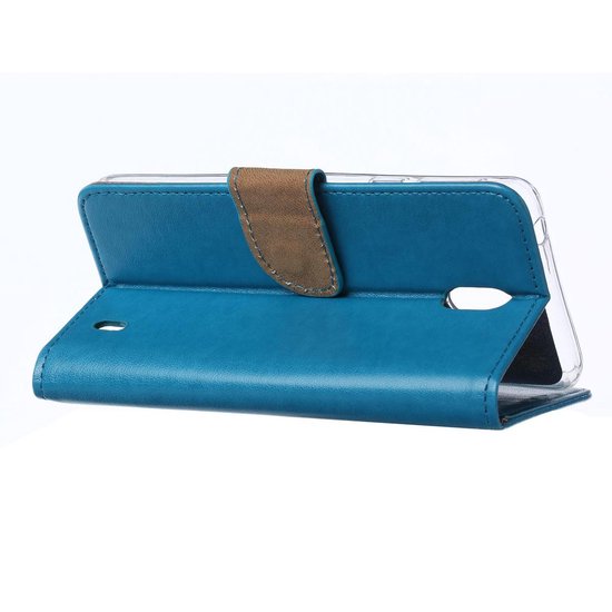 Nokia 1 Plus Hoesjes – Bookcase Portemonnee Hoes – Pasjeshouder – Magneetsluiting – Turquoise-Ilumina Benelux