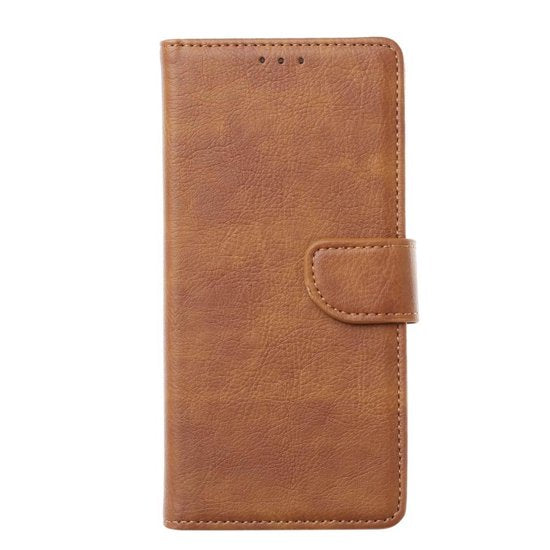 Motorola Moto One Fusion Hoesjes – Portemonnee Bookcase – Pasjeshouder – Magneetsluiting – Lichtbruin