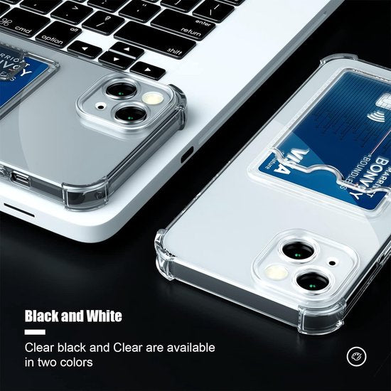 iPhone 12 Hoesjes – Transparante TPU Backcover – Schokbestendig – Pasjeshouder-Ilumina Benelux