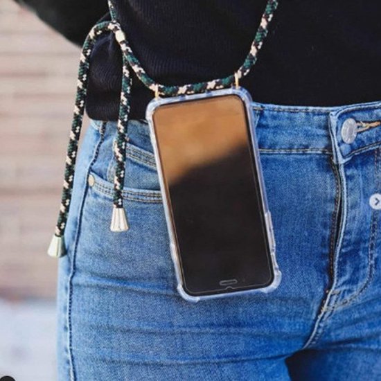iPhone XS Max Hoesjes – Transparante Backcover met Koord – Kettinghoes – Schokbestendig-Ilumina Benelux
