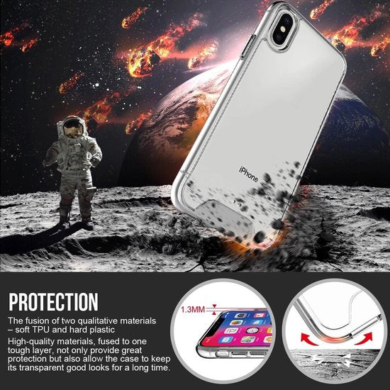 iPhone XS Max Hoesjes – Transparante TPU Siliconen Bumper – Military Grade Schokbestendig – Crystal Clear-Ilumina Benelux