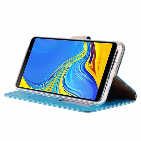 Samsung Galaxy A9 2018 Hoesjes – Portemonnee Hoes – Pasjeshouder – Magneetsluiting – Turquoise-Ilumina Benelux
