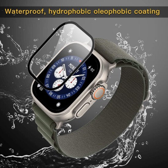 Screenprotector Geschikt voor: Apple Watch 41mm Series 9/8/7 - ultraheldere beschermfolie van gehard glas - 3D volledige dekking, 9H hardheid - bubbelvrij - 2 stuks