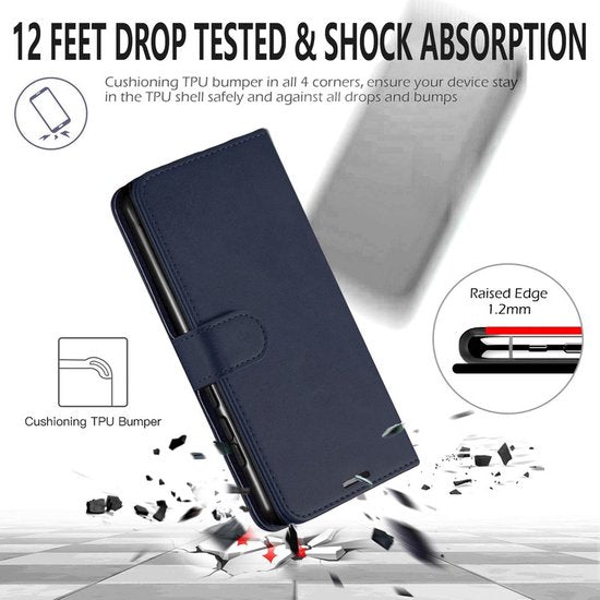 Xiaomi Redmi A1/A2 Hoesjes – Portemonnee Bookcase – Pasjeshouder – 2x Screenprotector – Blauw-Ilumina Benelux