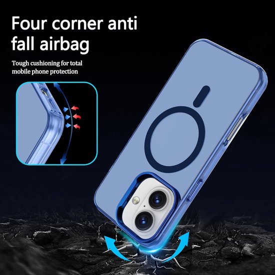 iPhone 16 Plus Hoesjes – Magnetische Backcover – MagSafe Compatibel – Slank & Schokbestendig – Blauw-Ilumina Benelux