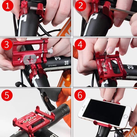 Telefoonhouder fiets – GSM-houder – Geschikt voor e-bike, mountainbike, e-step/scooter – Stevig – Zwart-Ilumina Benelux