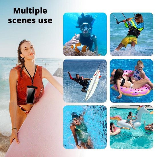 Waterdichte Telefoonhoes – Universele Waterproof Bag met Koord – Waterbestendig – Voor Smartphone – Transparant-Ilumina Benelux