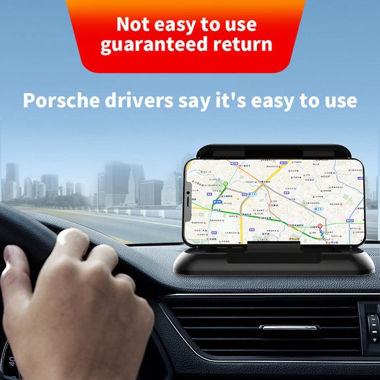 Telefoonhouder auto – Dashboard plakmontage – 360° draaibaar – Universeel voor smartphones – Zwart-Ilumina Benelux