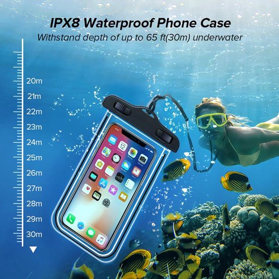 Waterdichte Telefoontas – Universeel – Met Koord – Spat- en Waterdicht – Transparant-Ilumina Benelux