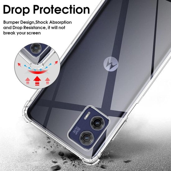 Motorola Moto G73 5G Hoesjes – Transparante Siliconen Backcover – Schokbestendig – Inclusief 2 Screenprotectors-Ilumina Benelux