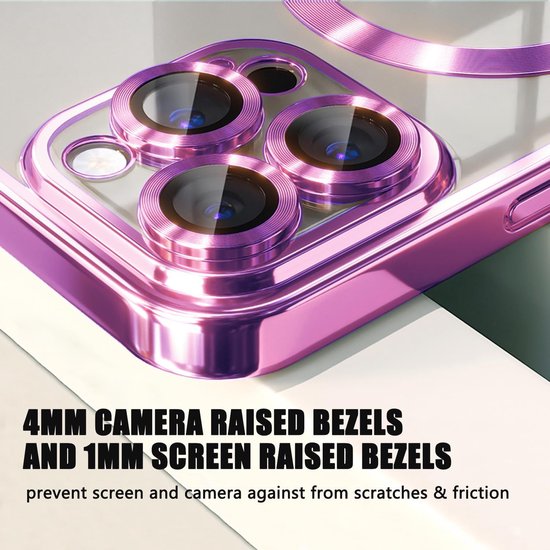 iPhone 16 Hoesjes – Backcover – Camera Lens Protector – MagSafe compatibel – Paars-Ilumina Benelux