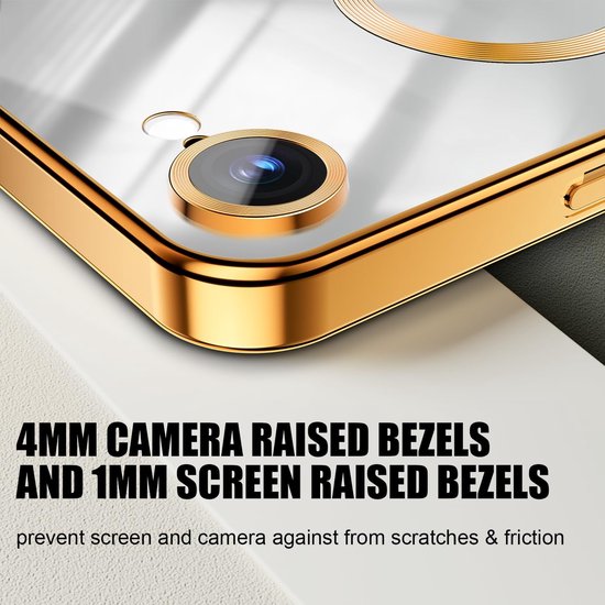 iPhone 16e Hoesjes – MagSafe Compatible Backcover – Ingebouwde Camerabescherming – Goud-Ilumina Benelux