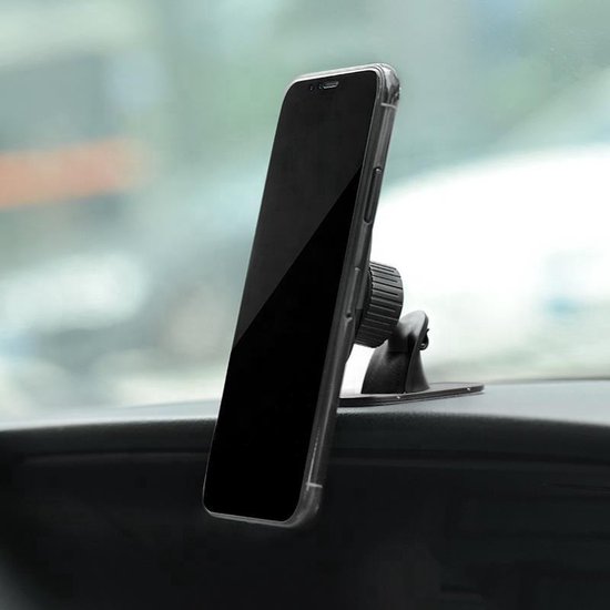 Telefoonhouder auto – Magnetisch – 3M plakmontage – 360° draaibaar dashboard – Zwart-Ilumina Benelux