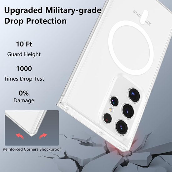 Samsung Galaxy S23 Ultra Hoesjes – Transparante Backcover – Schokbestendig – MagSafe Compatibel – Doorzichtig-Ilumina Benelux