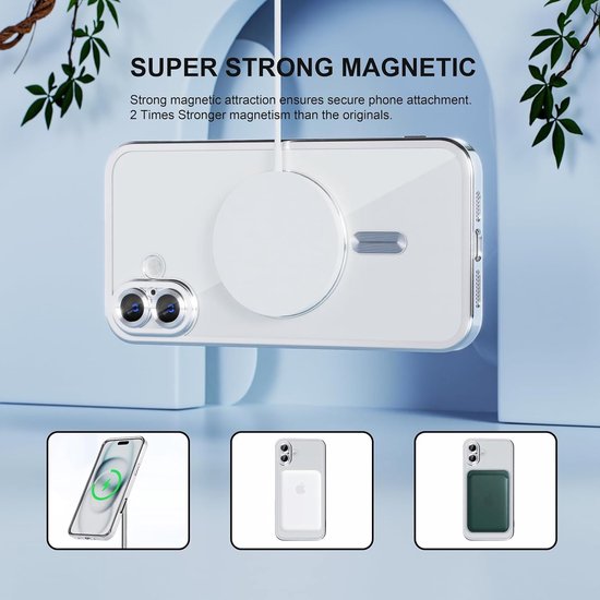 iPhone 16 Hoesjes – MagSafe Compatible Backcover – Ingebouwde Camerabescherming – Zilver-Ilumina Benelux