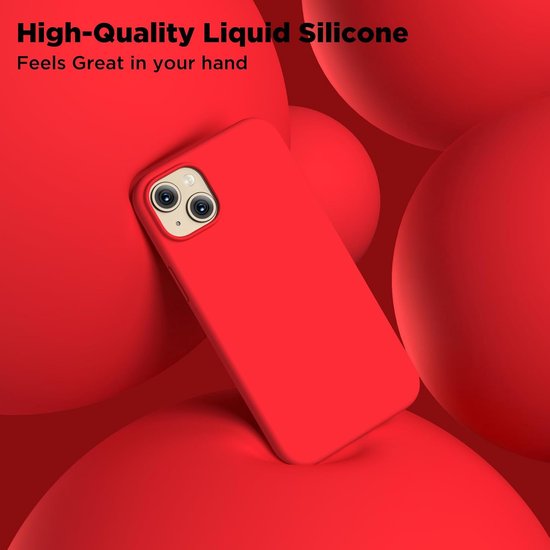iPhone 15 Plus Hoesjes – Liquid Silicone Backcover – Flexibele TPU – Schokbestendig – Rood-Ilumina Benelux