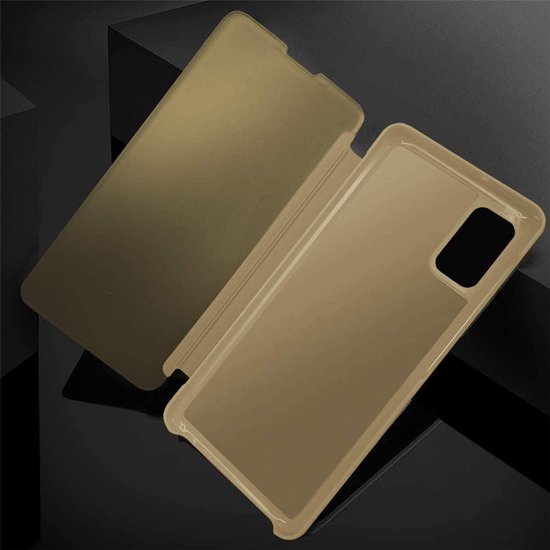 Spiegel Cover - Hoesje - Clear View Case Geschikt voor: Samsung Galaxy A41 - Goud