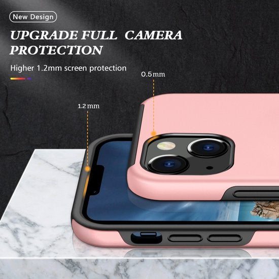 iPhone 14 Plus Hoesjes – Backcover met Vingerring – Magneet – Anti-drop – Roze-Ilumina Benelux