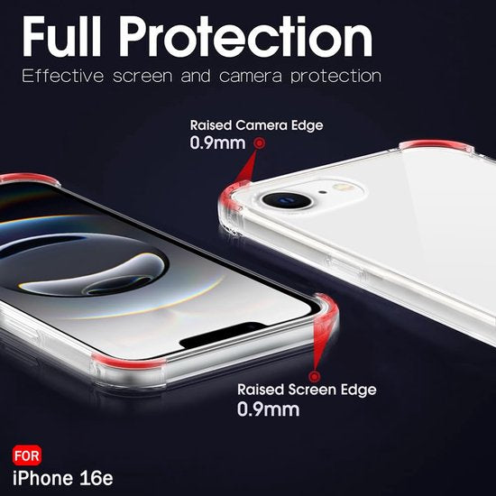 iPhone 16E Hoesjes – Transparante Backcover – Schokbestendig – Nekkoord Koord – Lichtroze-Ilumina Benelux