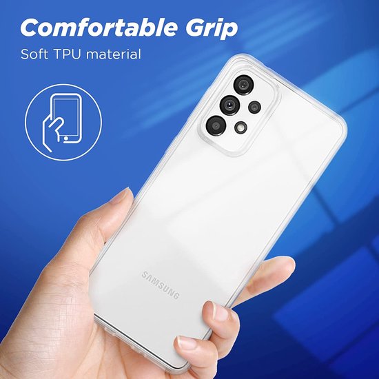 Soft Back Cover Hoesje Geschikt voor: Samsung Galaxy A73 5G Silicone Transparant + 2X Screenprotector