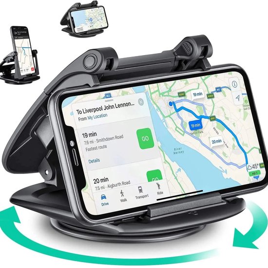 Telefoonhouder auto – Dashboard anti-slip sticky pad – Plakfunctie – Smartphone & muntenhouder – Zwart-Ilumina Benelux