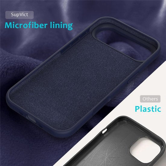 iPhone Air Hoesjes – Liquid Siliconen Backcover – Soft Touch – Incl. Screenprotector & Camera Lens Protector – Middernachtblauw-Ilumina Benelux