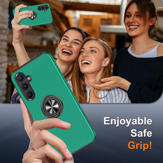 Samsung Galaxy A16 Hoesjes – Schokbestendige Backcover – Inclusief Gehard Glas Screenprotector – Groen-Ilumina Benelux