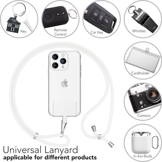 Telefoonkoord – Universeel Nekkoord Telefoonhanger – Verstelbaar – Sterk Touw – Donkerroze-Telefoonkoord-Ilumina Benelux