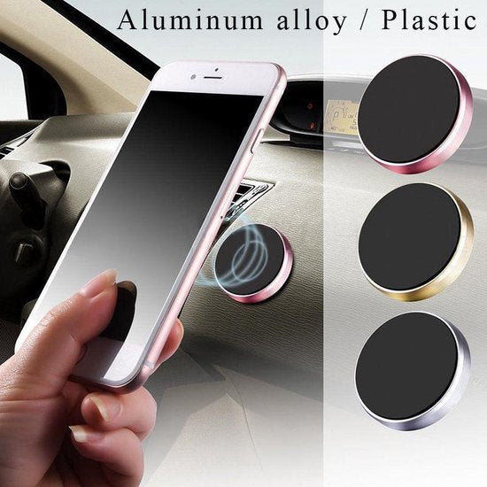 Telefoonhouder auto – Magnetische houder 360° draaibaar – Sterke magneet – Voor auto, muur & keuken – Zwart-Ilumina Benelux