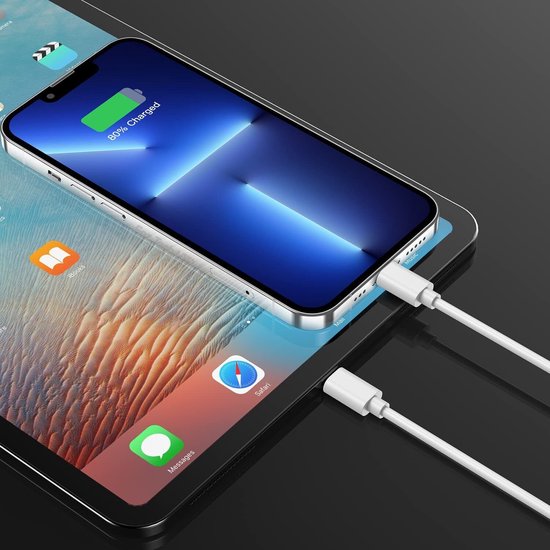 Lightning kabel – Geschikt voor iPhone iPad AirPods iPod – USB 2.0 A oplaadkabel – 3 Meter – 5 Pack – Wit-USB-Kabels-Ilumina Benelux