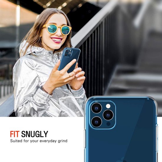 iPhone 12 Hoesjes – Transparante TPU Siliconen Backcover – Soft Case – 3x Screenprotector Gehard Glas-Ilumina Benelux