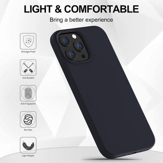 iPhone 14 Pro Hoesjes – Liquid Siliconen Backcover – Flexibele TPU – Schokbestendig – Zwart-Ilumina Benelux