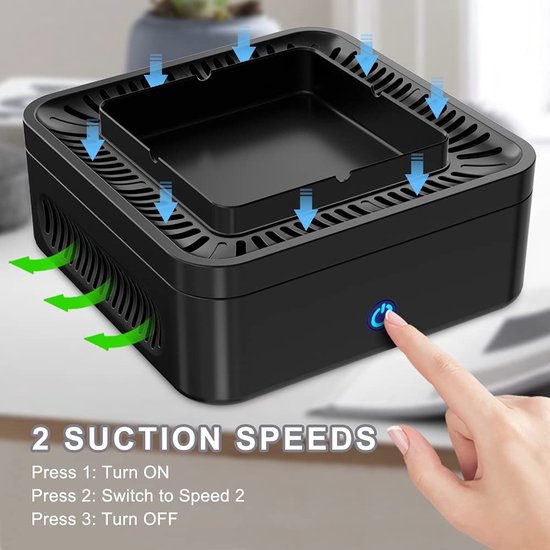 Multifunctionele rookloze asbak met Filter USB oplaadbaar voor auto, binnen, buiten, thuis, auto, binnen en buiten