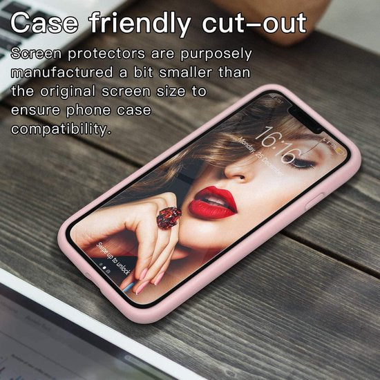 iPhone 12 Hoesjes – TPU Siliconen Backcover – Inclusief 2x Screenprotector Gehard Glas – Lichtroze-Ilumina Benelux