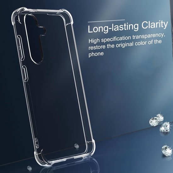 Samsung Galaxy S24 FE/S25 FE Hoesjes – Siliconen Backcover – Schokbestendig – Transparant + 3x Screenprotector-Ilumina Benelux