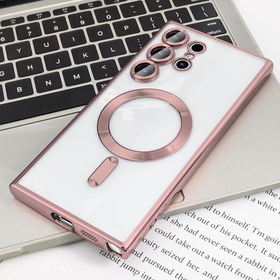 Samsung Galaxy S24 Ultra Hoesjes – MagSafe Compatible Backcover – Ingebouwde Camera Lens Protector – Roségoud-Ilumina Benelux