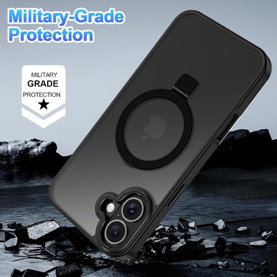 iPhone 16 Hoesjes – Backcover met Standaard – MagSafe – Schokbestendig – Zwart-Ilumina Benelux