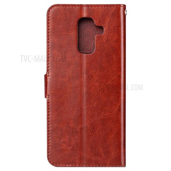 Samsung Galaxy A8 2018 Hoesjes – Portemonnee Hoes – Pasjeshouder – Magneetsluiting – Bruin-Ilumina Benelux