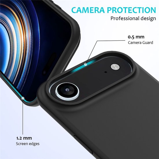 iPhone Air Hoesjes – Liquid Siliconen Backcover – Soft Touch – Schokbestendig – Zwart-Ilumina Benelux