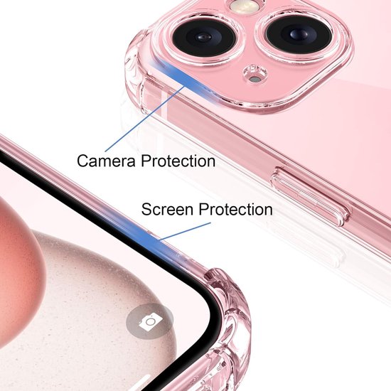 iPhone 15 Plus Hoesjes – TPU Siliconen Backcover – Schokbestendig – Camera All-Round Bescherming – Transparant-Ilumina Benelux