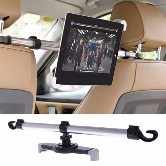 Tablethouder auto – Hoofdsteun achterbank – Uitschuifbaar universeel – 7-10.5 inch – Aluminium-Tablethouder-Ilumina Benelux